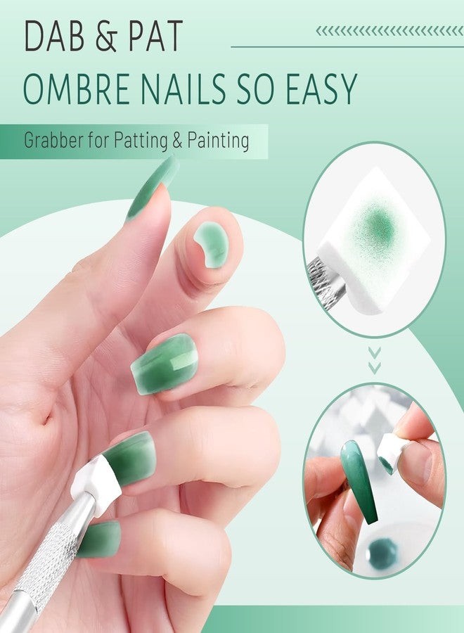 ABAC Evergreen Glimmer Ombre Patting Gel Set - Christmas Green & Green Glitter Solid Gel Polish Duo for Seamless Gradient Mermaid & Holiday Nails,6g Full-Size,10-Free DIY Nail Art Kit - Image 4